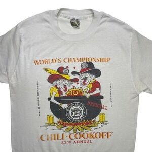 Vintage 80s 1988 Tropico Goldmine World Championship Chili Cook Rosamond shirt M